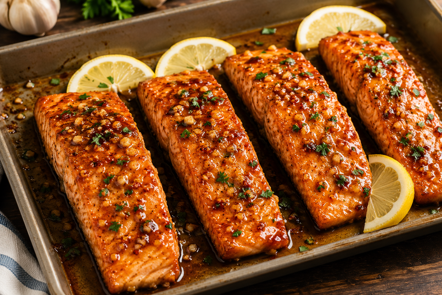 Healthy Honey Garlic Baked Salmon