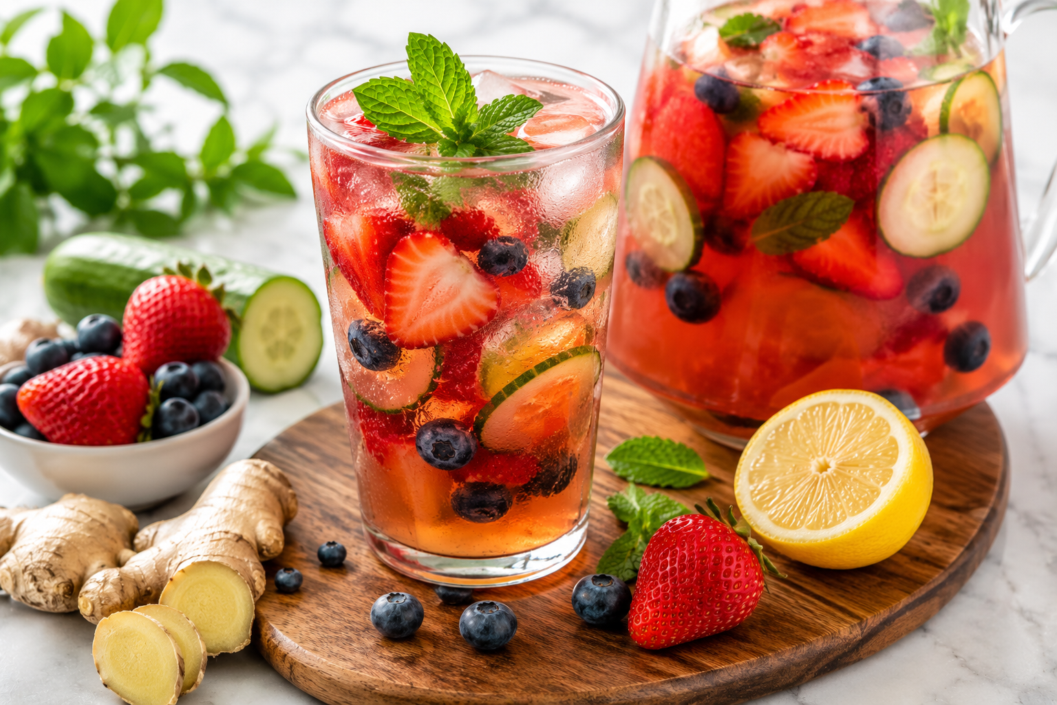 Fibroid-Friendly Berry & Green Tea Refresher