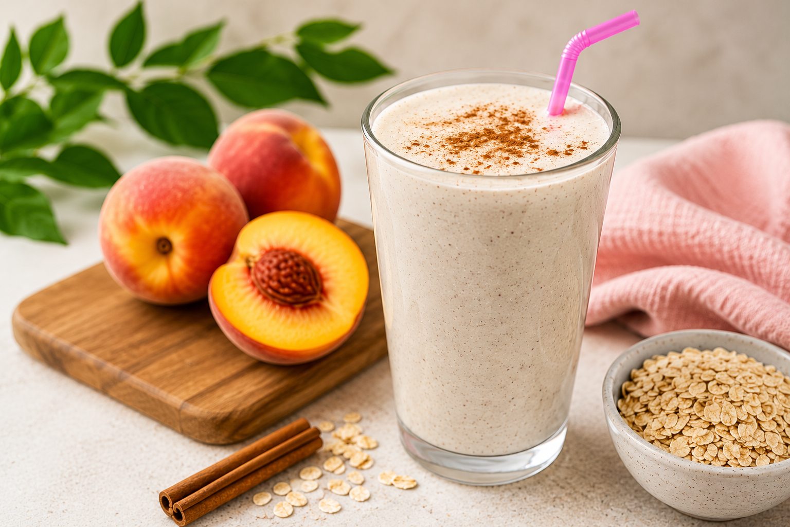 Healthy Peach Cobbler Smoothie