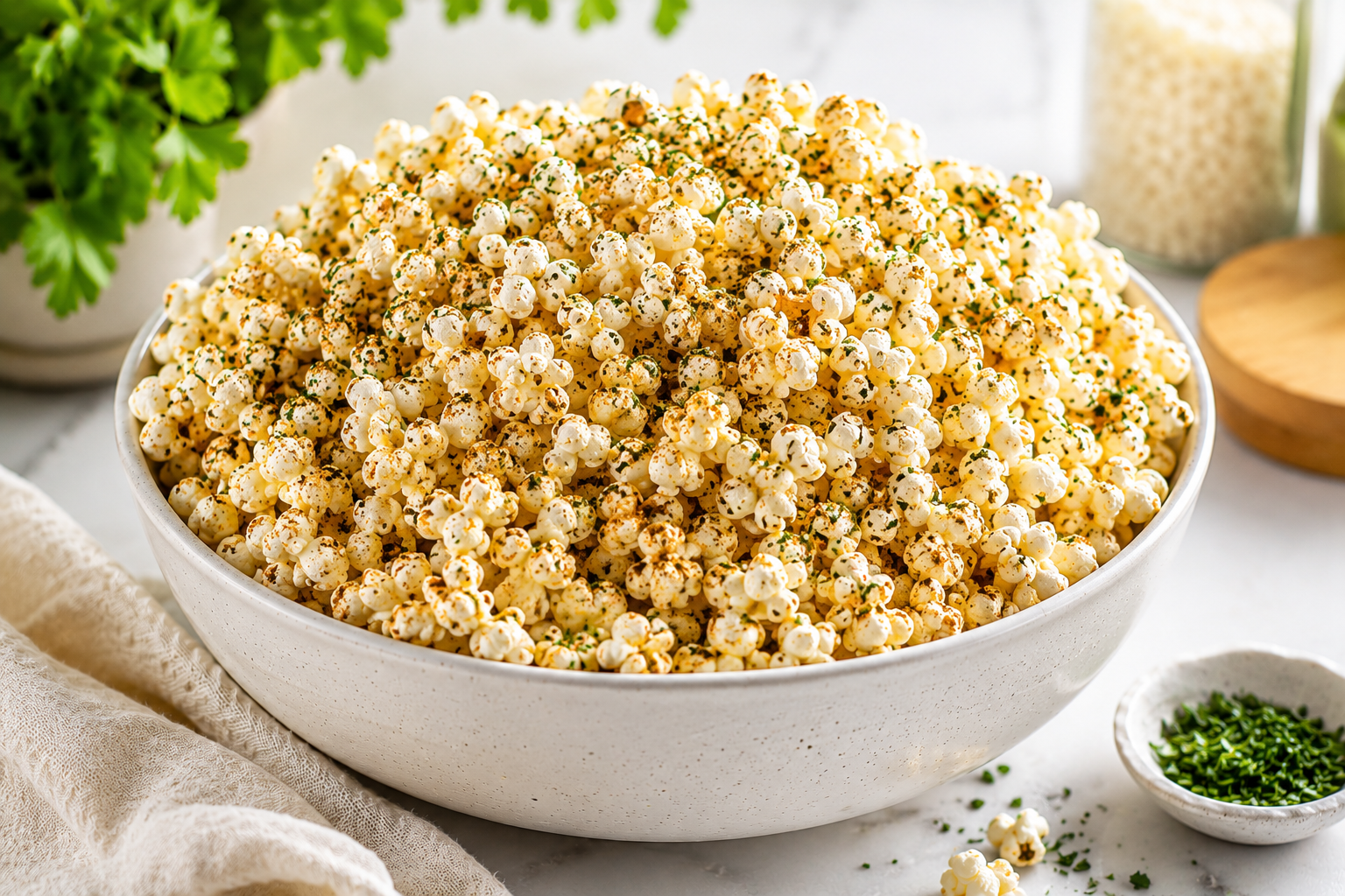 Healthy Homemade Herb Popcorn