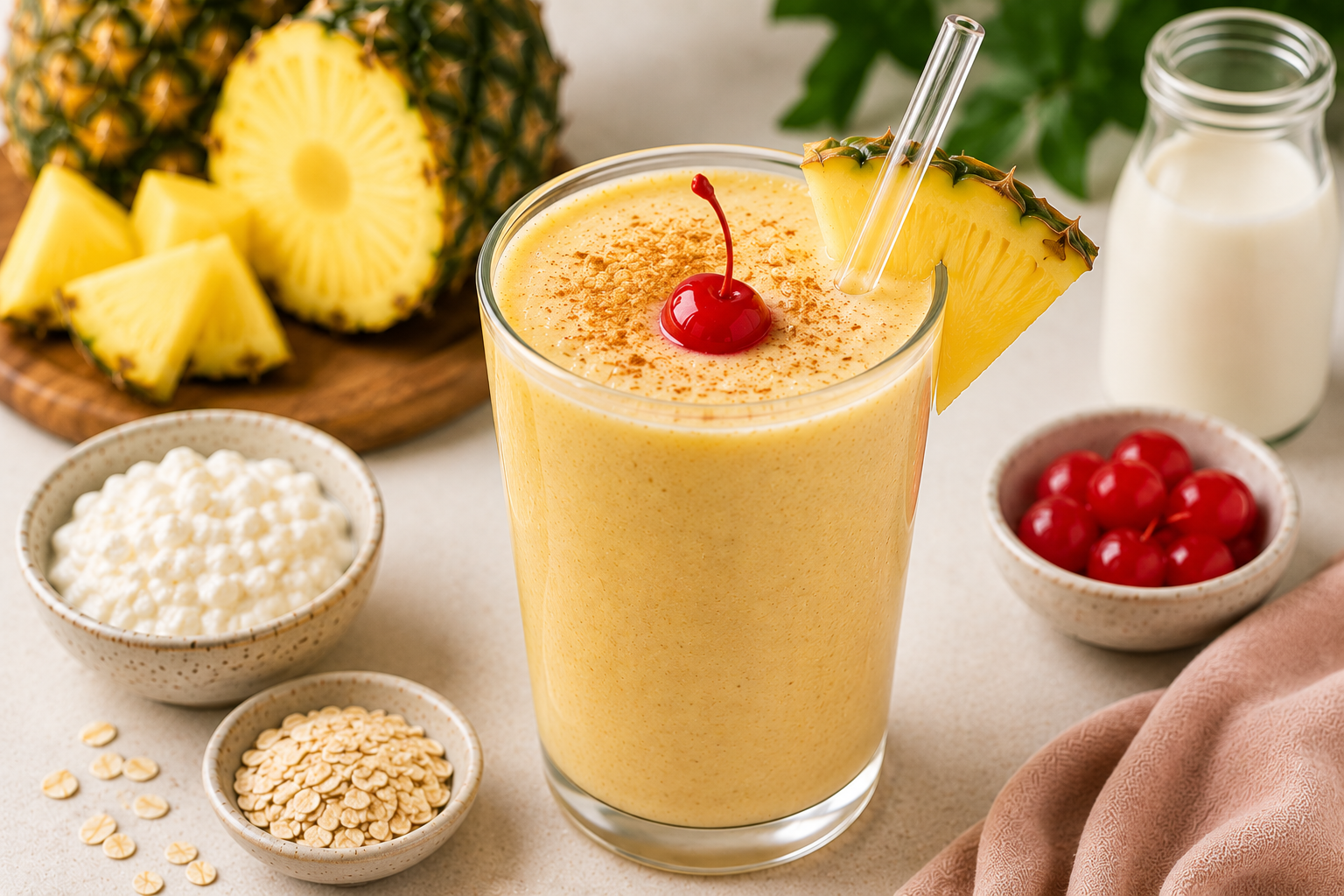Healthy Pineapple Upside-Down Cake Smoothie
