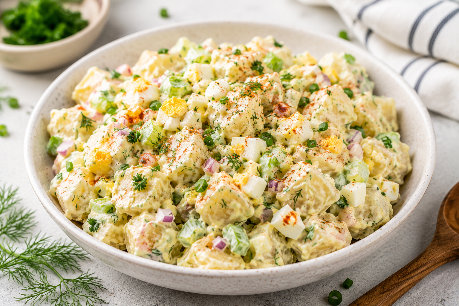 Healthy Creamy Potato Salad (No Overpowering Mustard!)