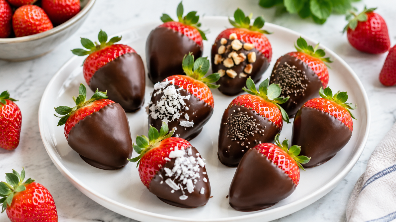 Healthy Dark Chocolate-Covered Strawberries