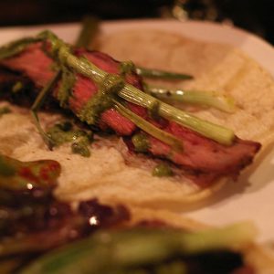Soy-ginger carne asada with chimichurri sauce