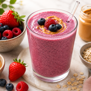 Healthy Peanut Butter & Jelly Smoothie