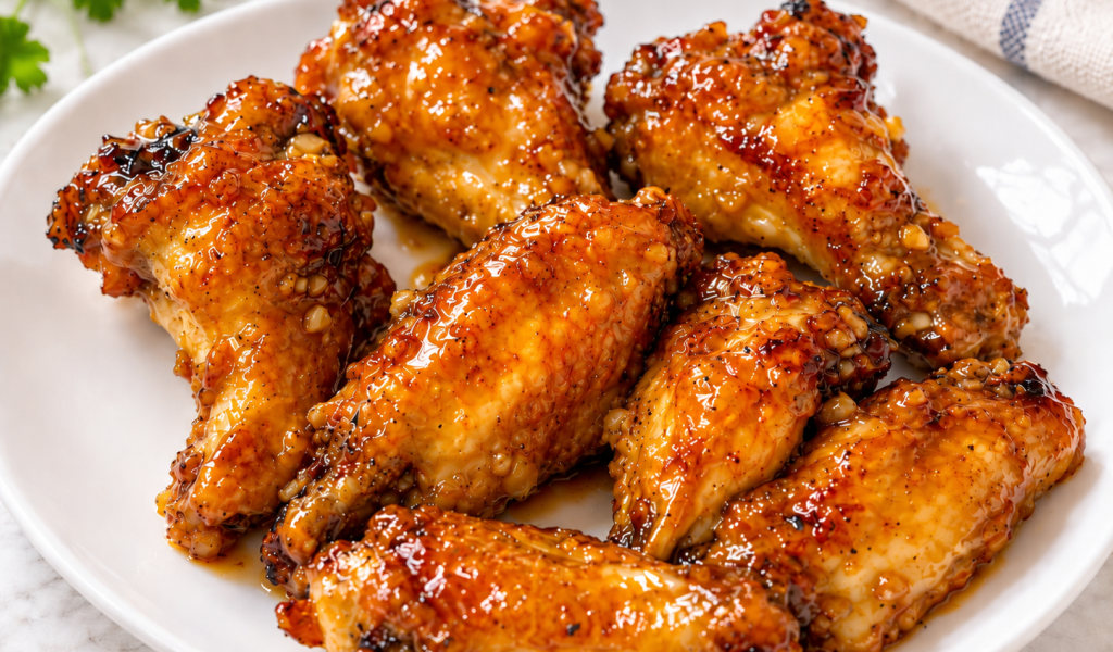 Glossy Honey-Garlic Chicken Wings