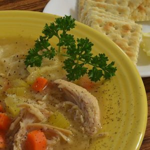 Turkey soup with veggies